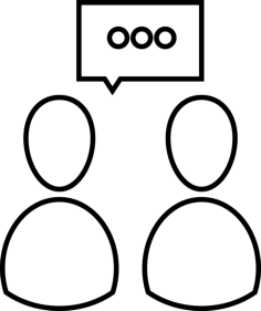 People Speaking Outline Symbol Inside A Circle Outline Svg File, Free Vectors File